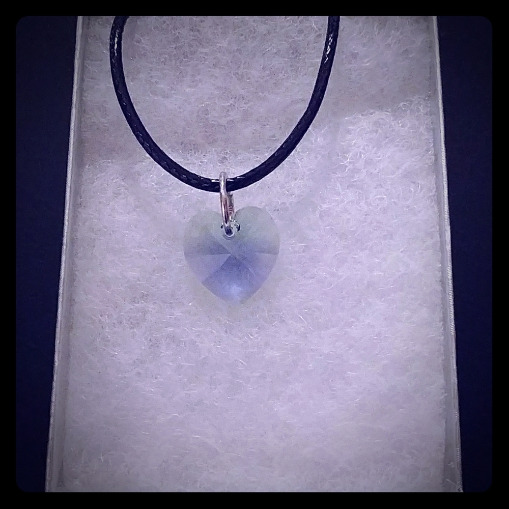 Mountain Lavender Crystal Heart Necklace